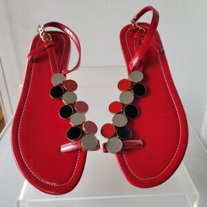 Miaolv Clip Toe Thong Flat Slingbacks Ankle Strap Sandals (Size: 9½)